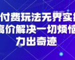 淘宝付费玩法无界实操课程，高价解决一切烦恼，大力出奇迹