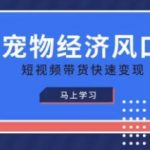 宠物赛道快速变现精品课，宠物经济风口，短视频带货快速变现