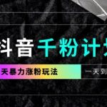 抖音千粉计划，最新玩法三天暴力涨千粉，一天到手5张