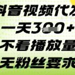 抖音视频代发一天3张+，不看播放量，无粉丝要求【揭秘】