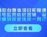 AI高阶自媒体项目实操课，讲透账号运营底层逻辑，从发布视频到规避违规一网打尽