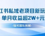 小红书私域项目新玩法，单月变现过W+