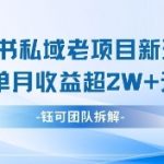 小红书私域项目新玩法，单月变现过W+
