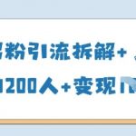 25年男粉引流拆解+单日引200人+变现多张