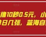 语聊自撸10秒0.5元，小白轻松上手单日几张，蓝海自撸项目