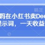 全职宝妈在小红书卖DeepSeek提示词，一天收益1k