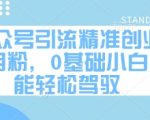 公众号引流精准创业项目粉，0基础小白都能轻松驾驭