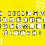 2023-2025淘宝店群运营，聚焦淘系店群高客单玩法，帮你掌握全周期运营打法(更新4月)