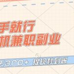 有手就行，手机兼职副业，一天3张+，提现秒到账，只要做就有收益【揭秘】