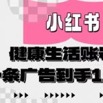 小红书AI健康生活账号，作品制作简单好变现，一条广告到手1.2w