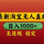 【最新】淘宝无人直播带货，独家技术，日入几张，不违规不封号，操作简单【揭秘】