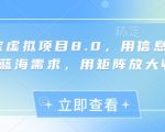 淘宝虚拟项目8.0，用信息差吃透蓝海需求，用矩阵放大收益