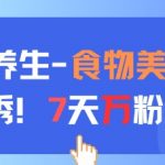 AI养生新玩法，食物美女走秀，7天万粉号