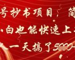 公众号抄书项目，简单粗暴，小白也能快速上手，有人一天搞了1k+