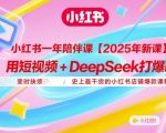 小红书一年陪伴课【2025年新课】，用短视频+deepSeek打爆款，史上最干货的小红书店铺爆款课程