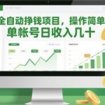 全自动挣钱项目，操作简单，单帐号日收入几十