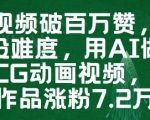 一条视频破百万赞，涨粉变现没难度，用AI做薇尔莉特CG动画视频，24条作品涨粉7.2W