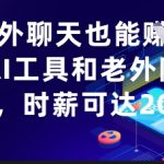 和老外聊天也能挣钱？利用AI工具和老外陪聊挣美金，时薪可达20刀