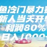 闲鱼冷门暴力赛道，新人当天开单，利润80%，日入几张，长期可做【揭秘】