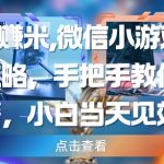 玩游戏挣米，微信小游戏刷广告全攻略，手把手教你变现秘籍，小白当天见效