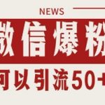 微信爆粉，私域暴力引流打法日引千粉 单号日进50+【揭秘】
