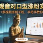 AI观音对口型涨粉实操，1条视频涨到千粉，手把手教你