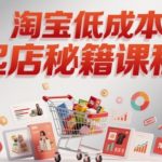 淘宝低成本起店系统课，助你快速起店，实现弯道超车
