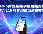 2025网盘拉新项目最新实操，借力公众号实现被动流量收益