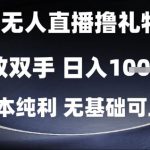 抖音无人直播撸礼物掘金，解放双手，日入1k，0成本纯利，无基础可上手【揭秘】
