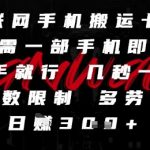 互联网手机搬运卡密，只需一部手机即可，有手就行，几秒一单，无次数限制，多劳多得，日入3张【揭秘】