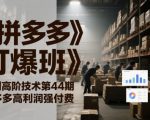《拼多多打爆班》原创高阶技术第44期，拼多多高利润强付费