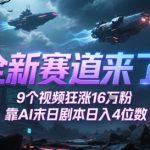 全新赛道来了！9个视频狂涨16W粉，靠AI末日剧本日入4位数，评论区爆肝追更
