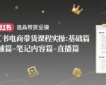 小红书电商带货课程实操：基础篇-选品篇-店铺篇-笔记内容篇-直播篇
