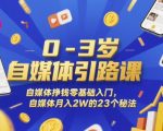 0-3岁自媒体引路课，自媒体挣钱零基础入门，自媒体月入2W的23个秘法