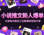 小说推文新人爆单大佬每天稳定三位数爆单经验分享