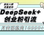 DeepSeek+创业粉精准引流，全新分享课4.0玩法，AI矩阵日引300+，多种变现方式，稳定月入1W