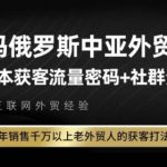 俄罗斯中亚外贸低成本获客流，告诉你年销售千万以上老外贸人的获客打法