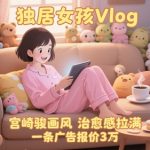 单个账号涨粉71W！用AI制作独居女孩Vlog，宫崎骏画风，治愈感拉满，一条广告报价3W