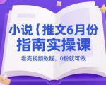 小说推文6月份指南实操课，看完视频教程，0粉就可做