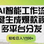 AI智能工作流，一键生成书单号爆款视频，多平台分发，每日收益多张【揭秘】