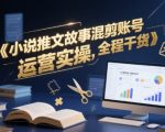 小说推文故事混剪账号运营实操，全程干货