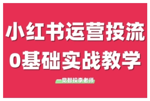 小红书运营投流,小红书广告投放从0到1的实战课,学完即可开始投放(更新)