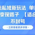 男粉引流私域新玩法，单日收益达10张的变现路子 【适合小白】不封号