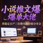 小说推文爆单大佬稳定日产三位数实操经验分享会