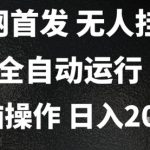 2025首发无人挂G项目，日入2k+，全自动运行，无脑操作，长期稳定 小白可玩【揭秘】