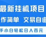 最新挂G项目，操作简单，交易自由，新手小白轻松日入100+【揭秘】