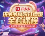 拼多多高阶打造爆款全套课程，解决拼多多店铺运营中99%的问题
