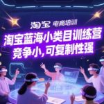 淘宝蓝海小类目训练营， 竞争小，可复制性强