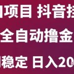 风口项目，六月最新玩法抖音无人挂G，全自动撸金，长期稳定 日入2k+【揭秘】