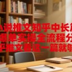 小说推文知乎中长篇爆单实操全流程分享，知乎推文看这一篇就够了